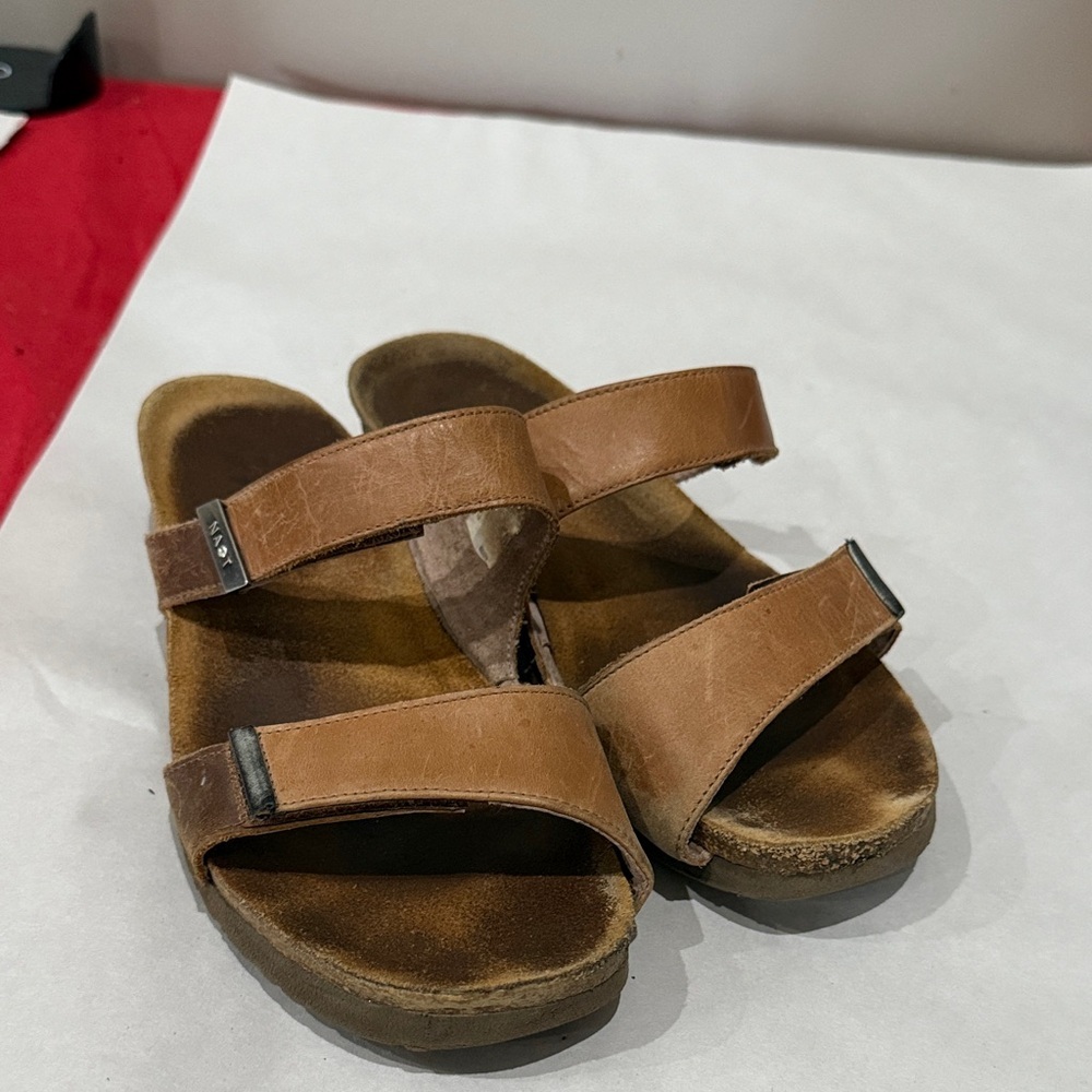Naot Brown Leather Adjustable Strap Sandals